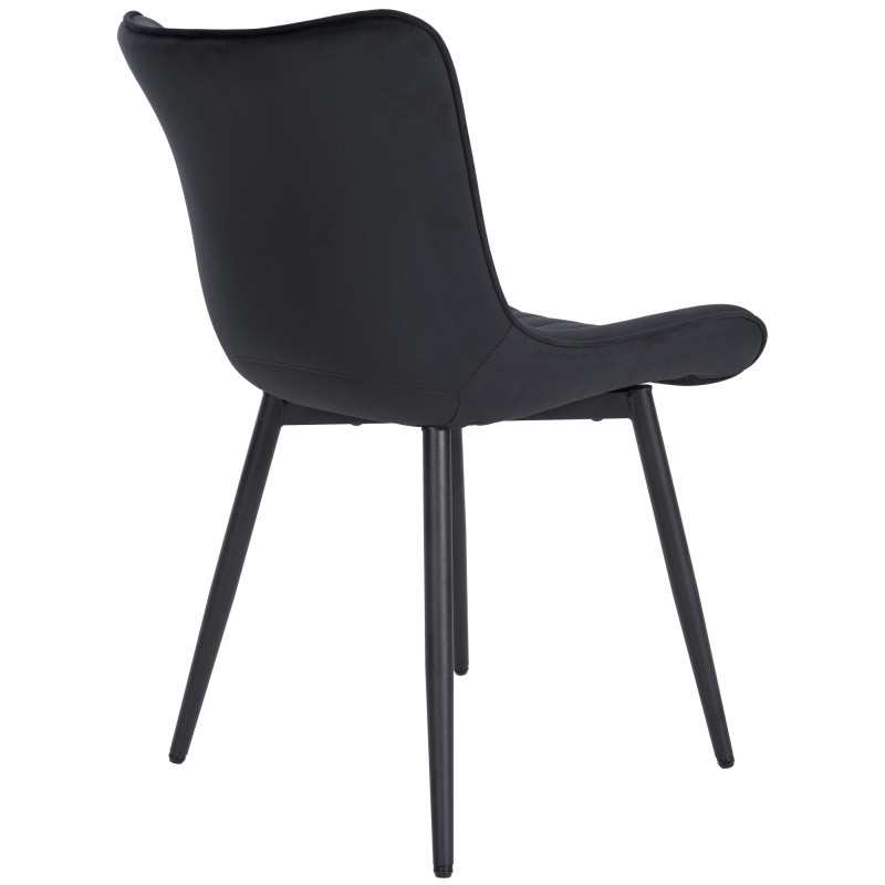Lot de 2 chaises Largo, velours noir