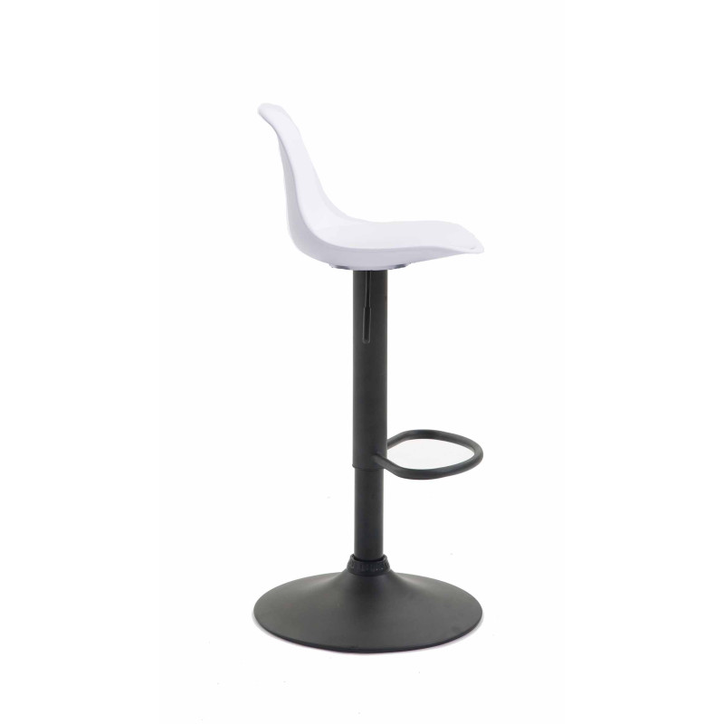 Tabouret de bar Kiel similicuir noir blanc