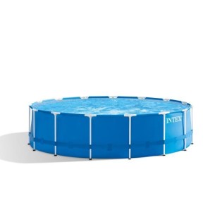 Kit Piscine hors sol tubulaire INTEX - Metal Frame - 457 x 122 cm - Ronde (Pompe, bâche, tapis de sol, échelle) - 28242NP