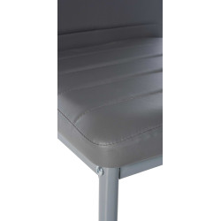 Lot de 4 chaises de salle à manger Mayfair, similicuir gris