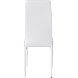 Lot de 4 chaises de salle à manger Mayfair, similicuir blanc