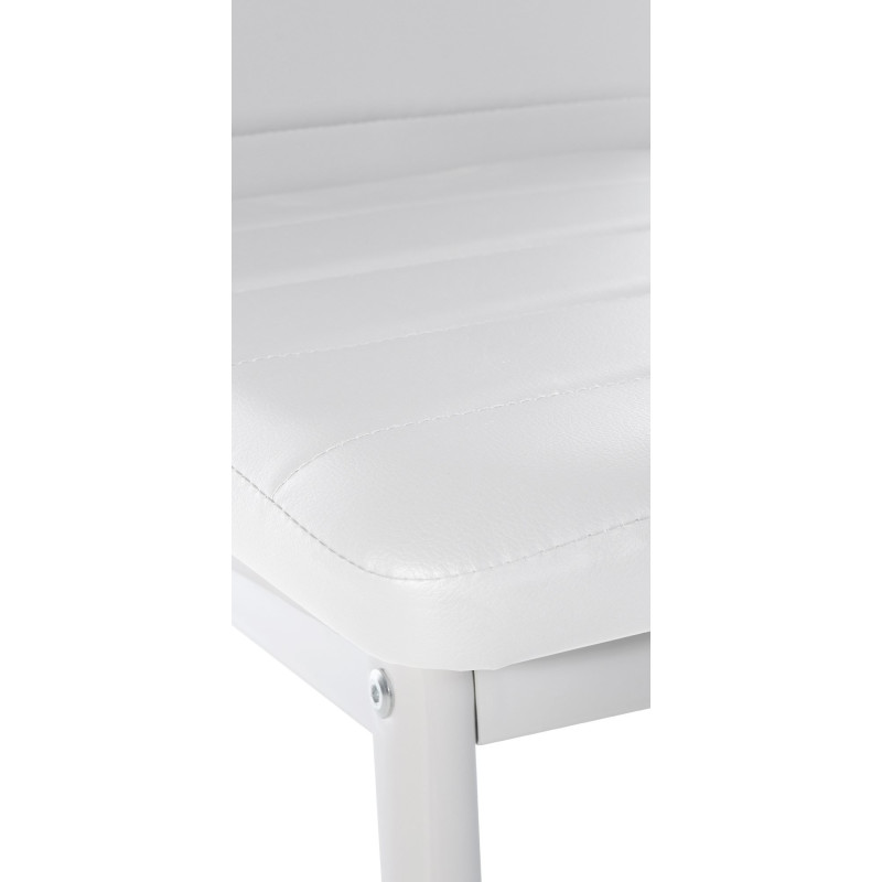 Ensemble de 4 chaises de salle à manger Mayfair, similicuir, blanches