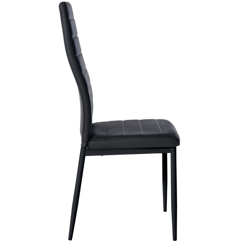 Lot de 6 chaises de salle à manger Mayfair, similicuir noir