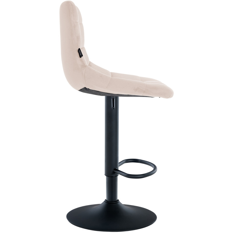 Lot de 2 tabourets de bar Jerry velours beige