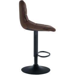 Lot de 2 tabourets de bar Jerry velours brun
