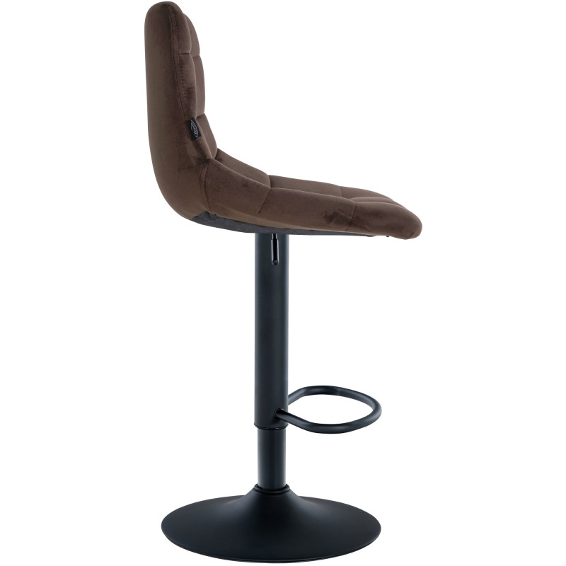 Lot de 2 tabourets de bar Jerry velours brun