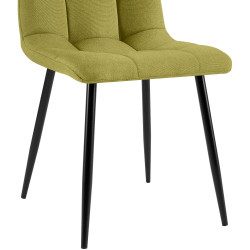 Lot de 4 chaises de salle à manger en tissu Antibes vert