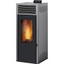 Poele a granulés modulable INVICTA Nola 7 - 7 kW - Rendement 86% - Gris