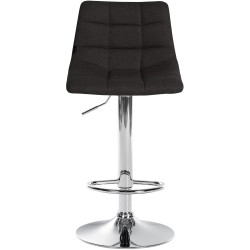 Lot de 2 tabourets de bar Jerry en tissu chromé noir
