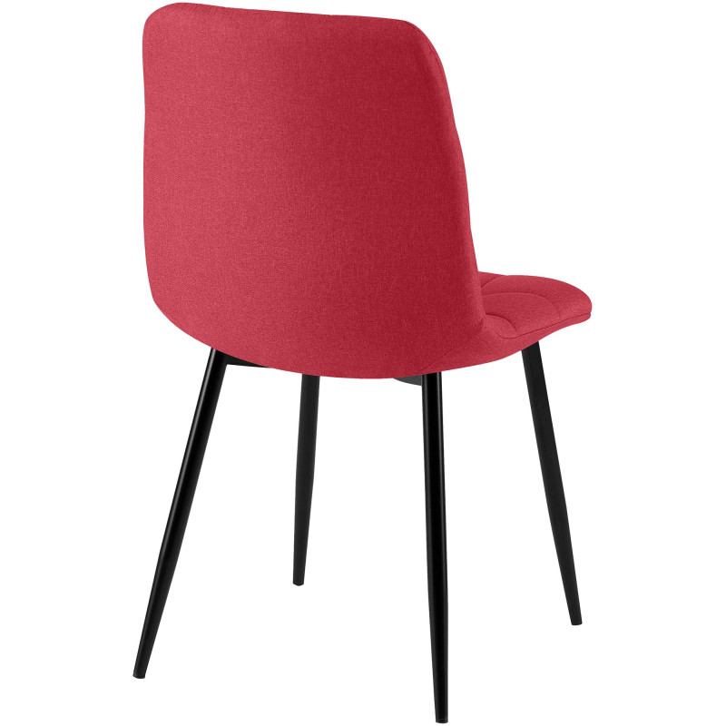 Ensemble de 4 chaises de salle à manger Antibes, tissu rouge