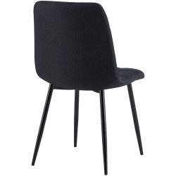 Lot de 4 chaises de salle à manger en tissu Antibes noir