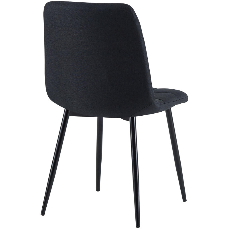 Lot de 4 chaises de salle à manger en tissu Antibes noir