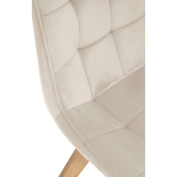 Chaise Brook en velours crème