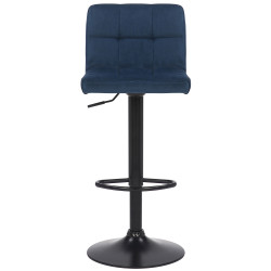 Lot de 2 tabourets de bar en velours Feni bleu