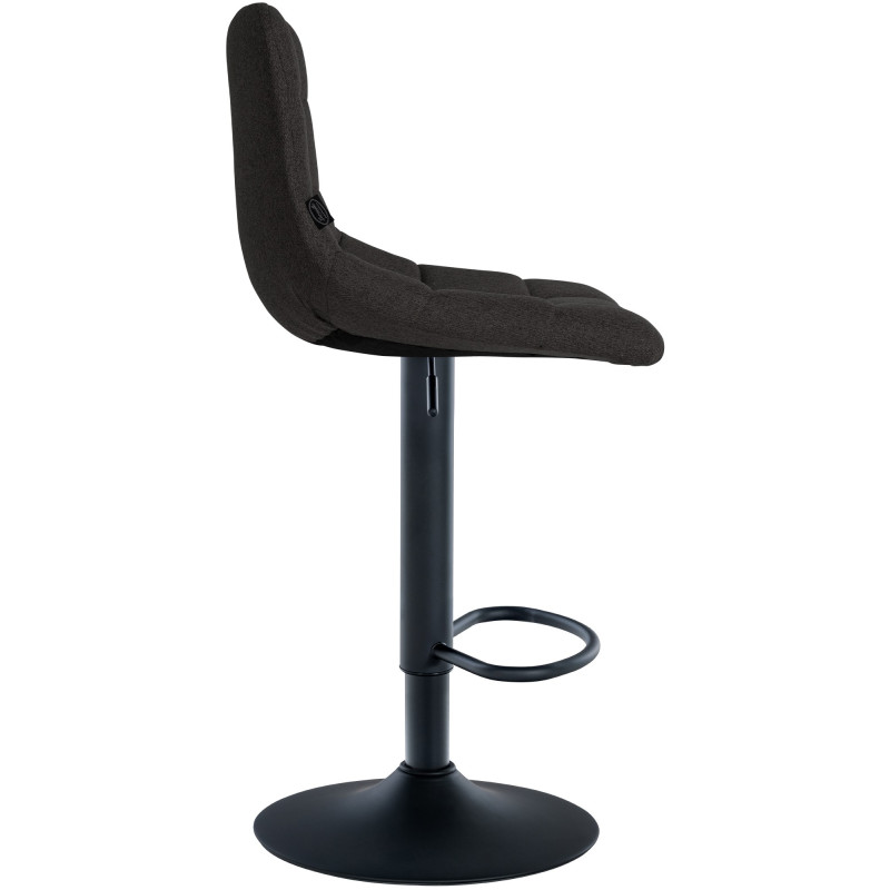 Lot de 2 tabourets de bar Jerry en tissu noir