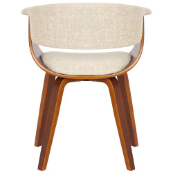 Lot de 2 chaises Bruce, tissu noyer/crème