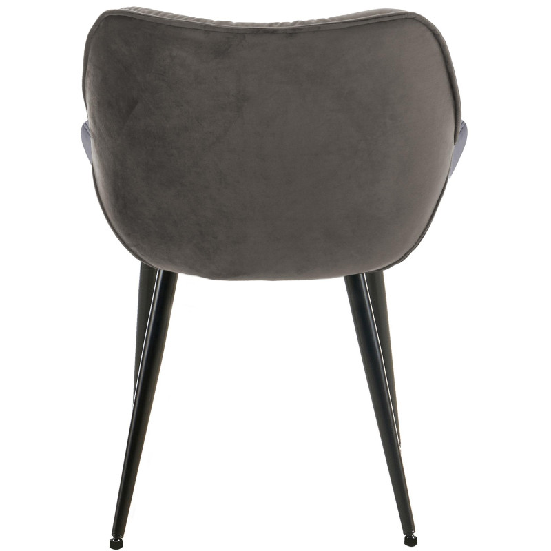 Fauteuil Tanna en velours anthracite