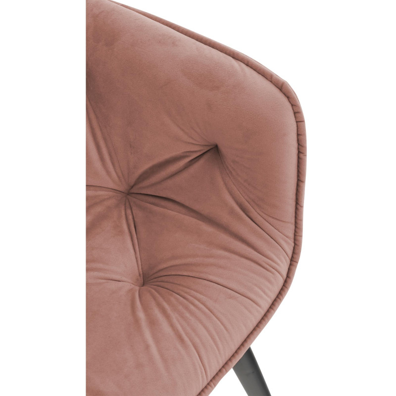 Chaise Tanna en velours rose