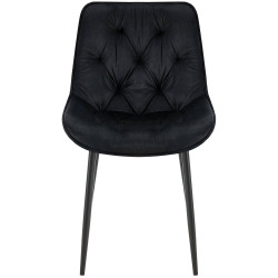 Chaise de salle à manger Wallace en velours noir