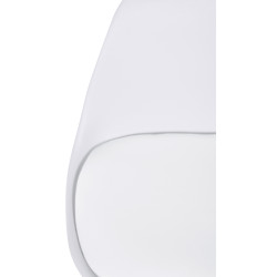 Tabouret de bar Corbin en cuir artificiel rond nature blanc