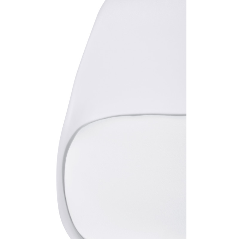 Tabouret de bar Corbin en cuir artificiel rond nature blanc