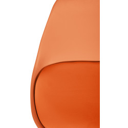Tabouret de bar Corbin simili cuir carré nature orange