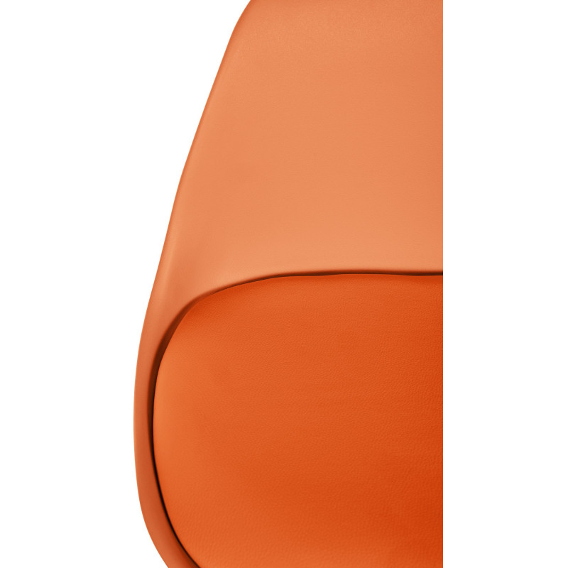 Tabouret de bar Corbin simili cuir carré nature orange