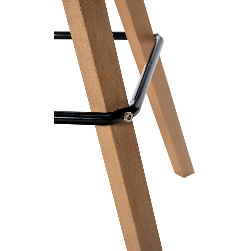Tabouret de bar Corbin simili cuir carré nature orange