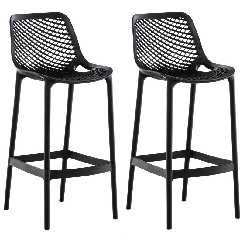 Ensemble de 2 tabourets de bar Air noir