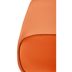 Tabouret de bar Corbin simili cuir carré orange
