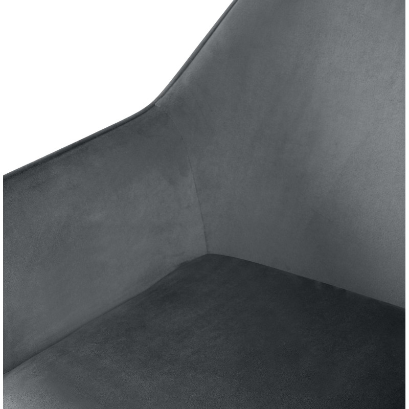 Lot de 2 chaises de salle à manger Vessa en velours gris foncé