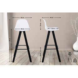 Tabouret de bar Corbin simili cuir carré blanc