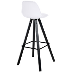 Tabouret de bar Corbin simili cuir carré blanc
