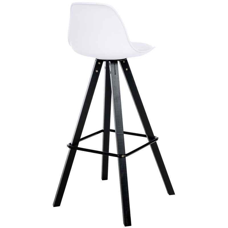 Tabouret de bar Corbin simili cuir carré blanc