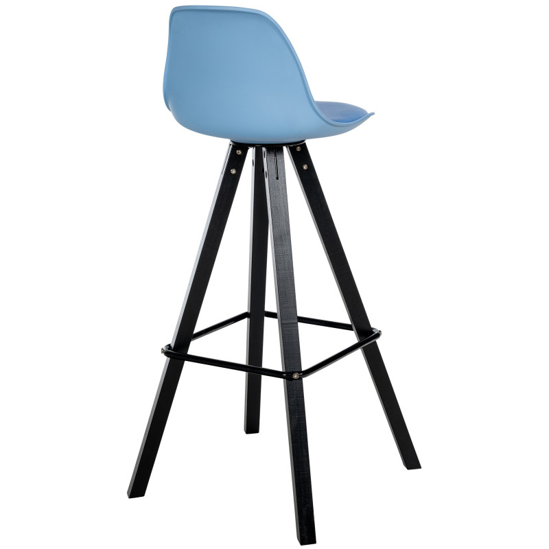 Tabouret de bar Corbin simili cuir carré bleu