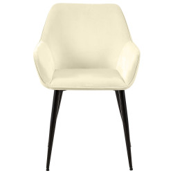 Lot de 2 chaises de salle à manger Vessa velours crème