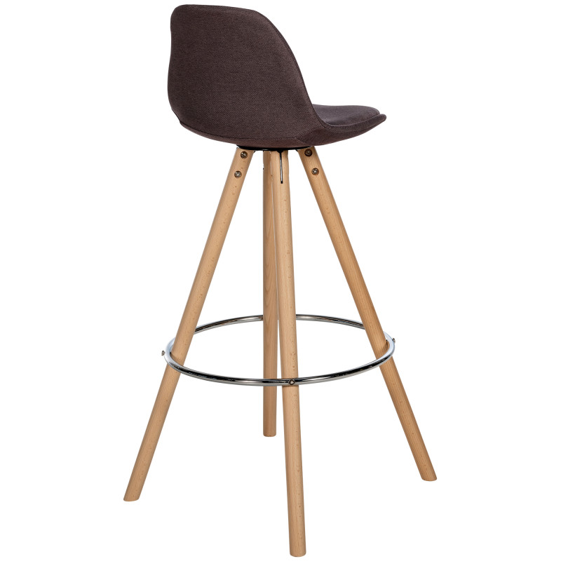 Tabouret de bar Corbin tissu rond nature brun