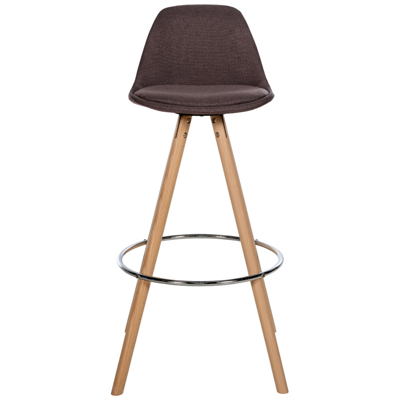 Tabouret de bar Corbin tissu rond nature brun