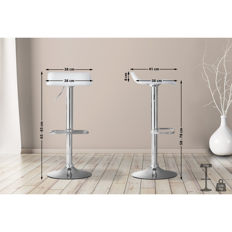 Tabouret de bar DYN blanc