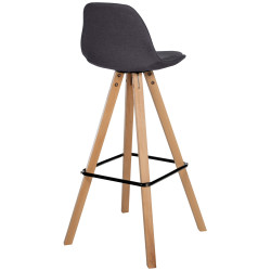 Tabouret de bar Corbin tissu carré nature gris foncé