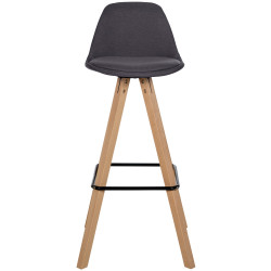 Tabouret de bar Corbin tissu carré nature gris foncé