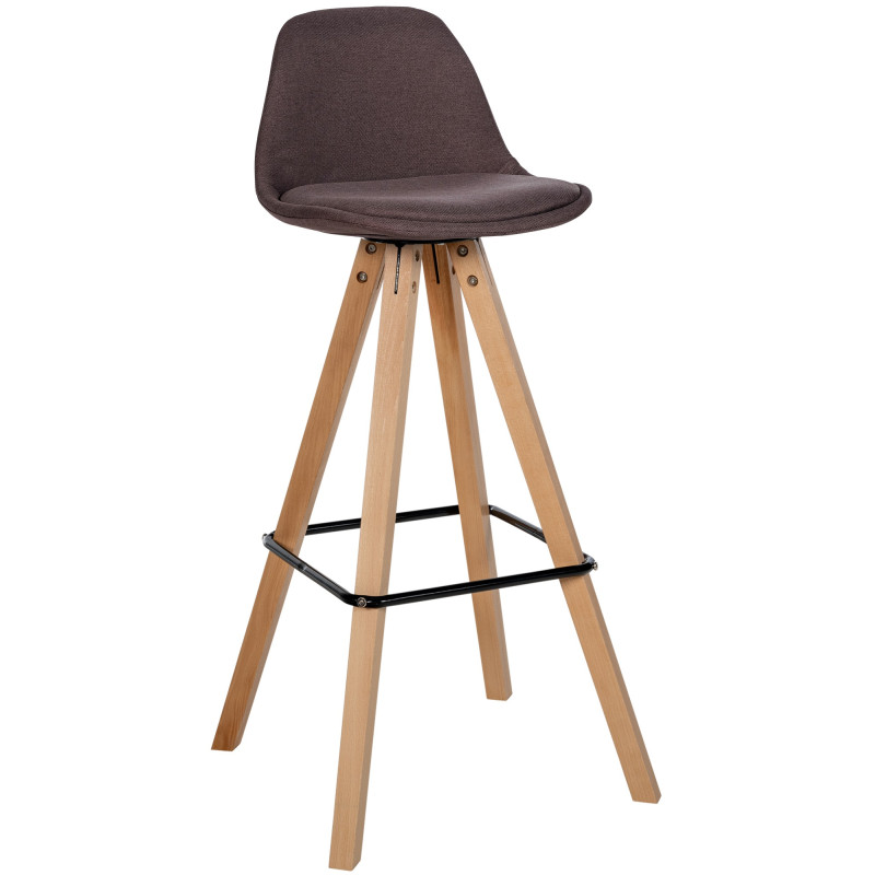 Tabouret de bar Corbin tissu carré nature brun