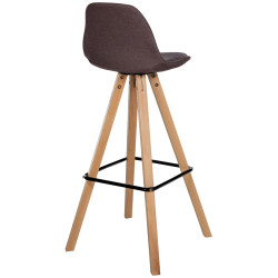 Tabouret de bar Corbin tissu carré nature brun