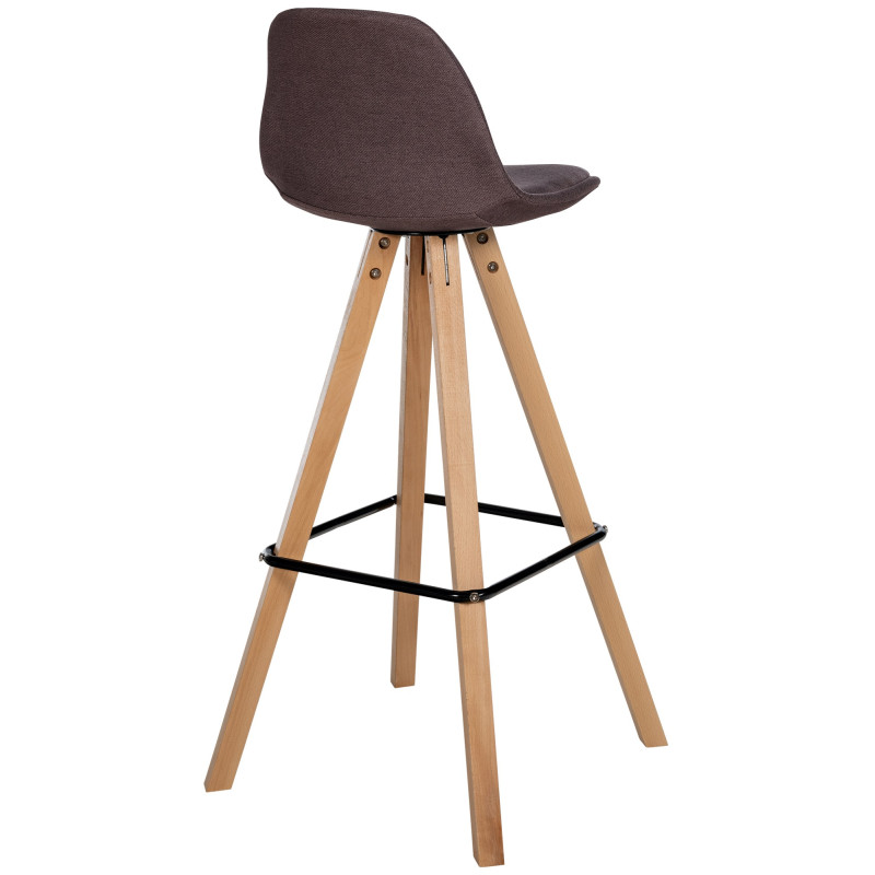 Tabouret de bar Corbin tissu carré nature brun