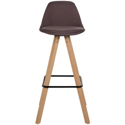 Tabouret de bar Corbin tissu carré nature brun