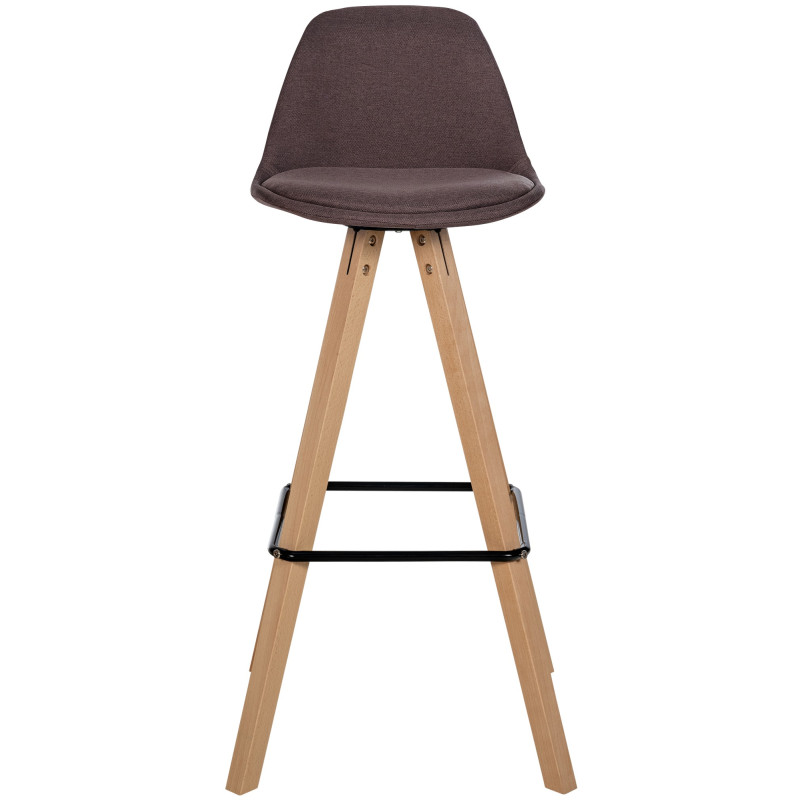 Tabouret de bar Corbin tissu carré nature brun