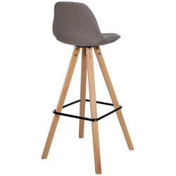 Tabouret de bar Corbin tissu carré nature taupe