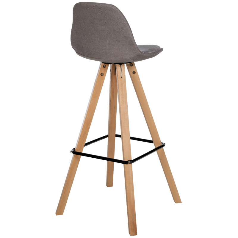 Tabouret de bar Corbin tissu carré nature taupe
