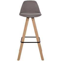 Tabouret de bar Corbin tissu carré nature taupe
