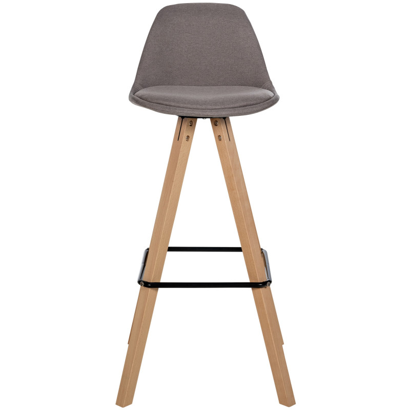 Tabouret de bar Corbin tissu carré nature taupe